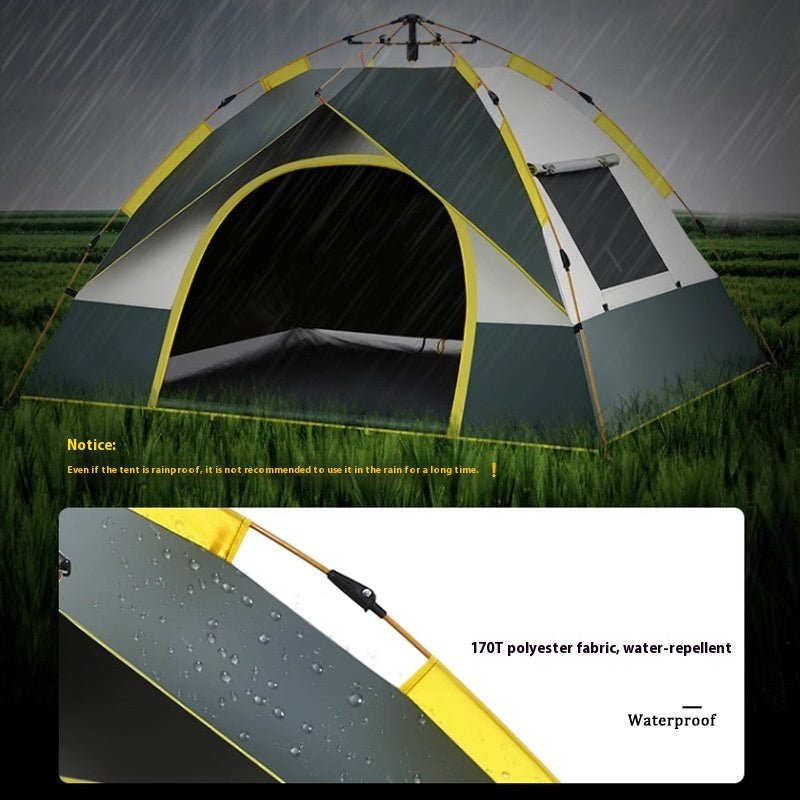 4-Season Double-Layer Camping Tent | Durable Oxford Cloth Base with Fiberglass Poles, Spring to Winter Outdoor Shelter