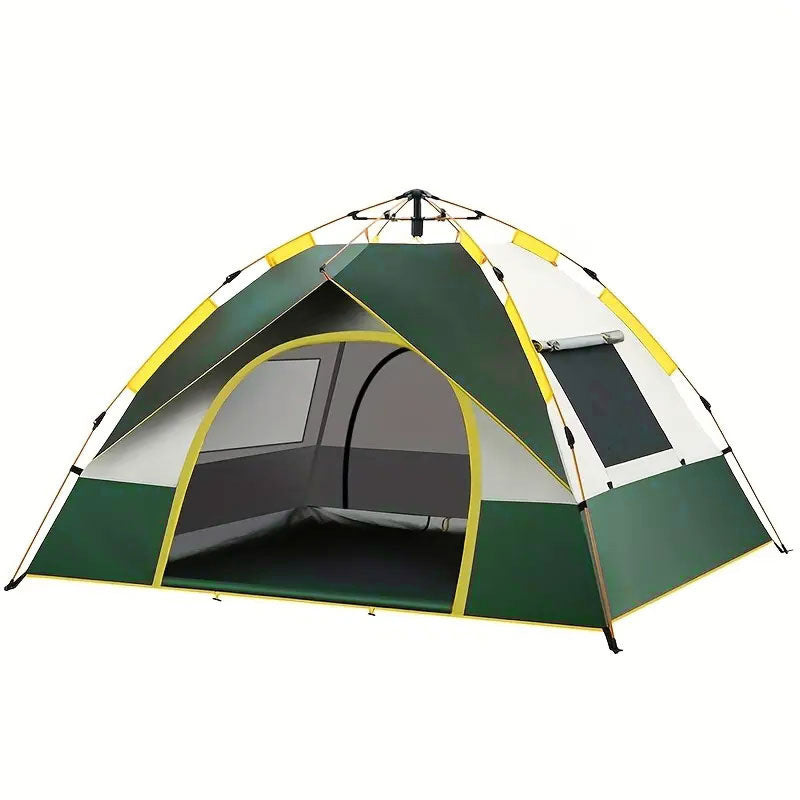 4-Season Double-Layer Camping Tent | Durable Oxford Cloth Base with Fiberglass Poles, Spring to Winter Outdoor Shelter