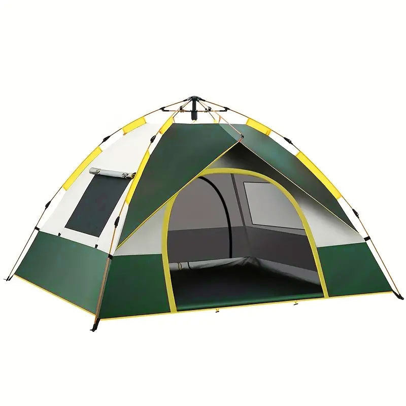 4-Season Double-Layer Camping Tent | Durable Oxford Cloth Base with Fiberglass Poles, Spring to Winter Outdoor Shelter